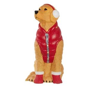 New 2.5 ft. Christmas Golden Retriever with LED Lights